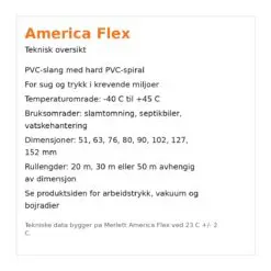 America Flex teknisk oversikt med dimensioner och data